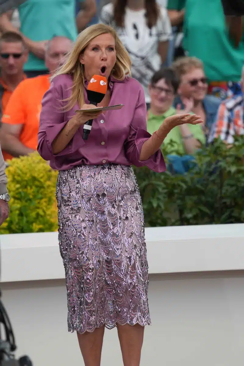 14.05.2023 Moderatorin Andrea Kiwi Kiewel in der Unterhaltungsshow ZDF Fernsehgarten am 14.05.2023 in Mainz. 14.05.2023 Moderatorin Andrea Kiwi Kiewel in der Unterhaltungsshow ZDF Fernsehgarten am 14.05.2023 in Mainz.