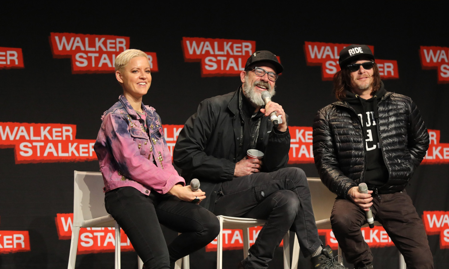 Norman Reedus und Jeffrey Dean Morgan während der Walker Stalker Con 2018 auf dem Maimarkt Mannheim.