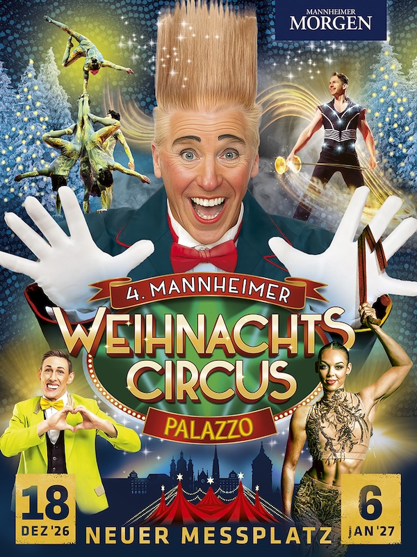 Artisten des Mannheimer Weihnachtscircus 2026 auf dem Neuen Messplatz in Mannheim