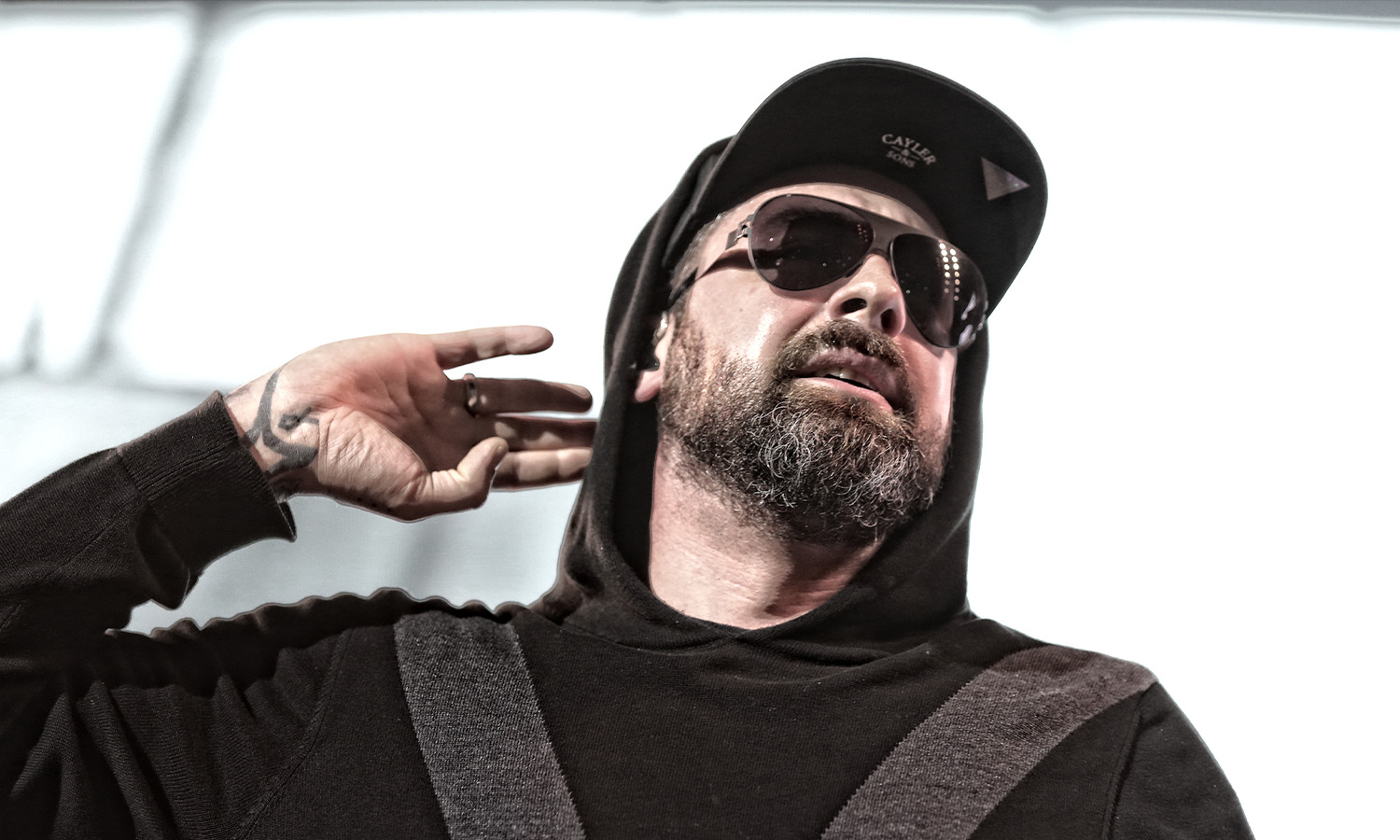Sido am 19. November 2015 während seiner „Liebe live“-Tour auf der Bühne der SAP Arena Mannheim
