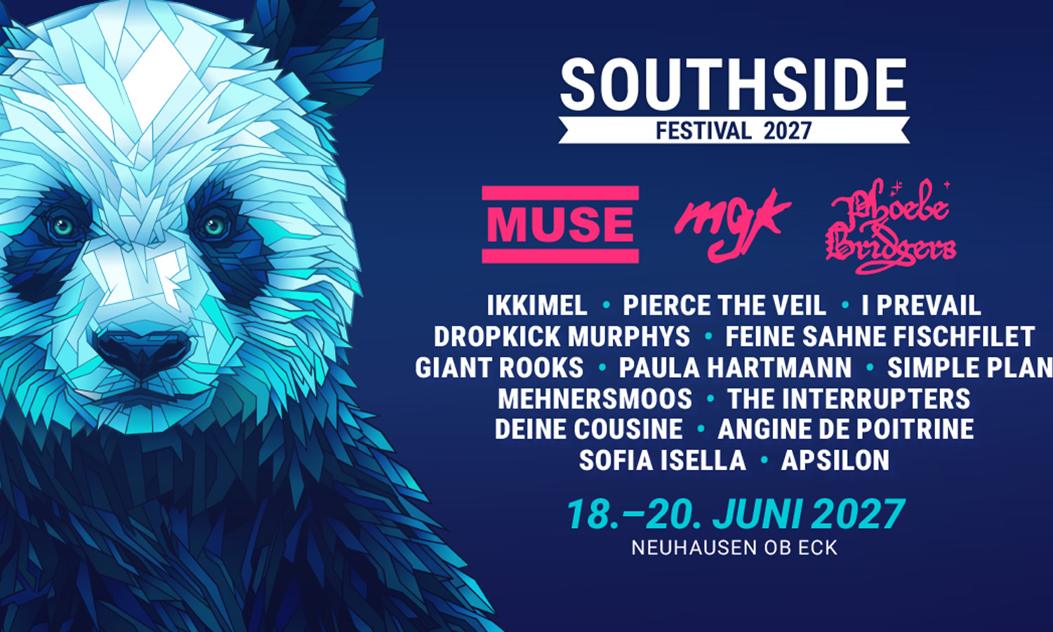 Hurricane und Southside Festival 2027 bestätigen Muse, mgk, Phoebe Bridgers und 14 weitere Acts