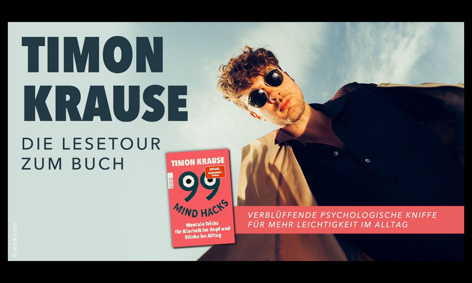 Timon Krause bringt sein Buch 99 Mind Hacks 2026 als interaktive Lesetour auf die Bühne