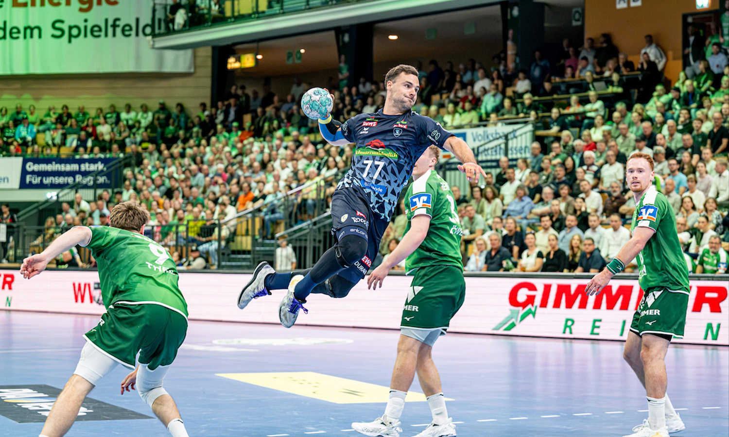Spielszene zwischen der HSG Wetzlar und den Rhein-Neckar Löwen am 2. Oktober 2026 in der Buderus Arena